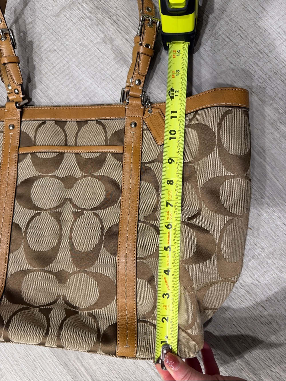 Coach Canvas Logo Tote in Brown and Tan - Picture 8 of 8